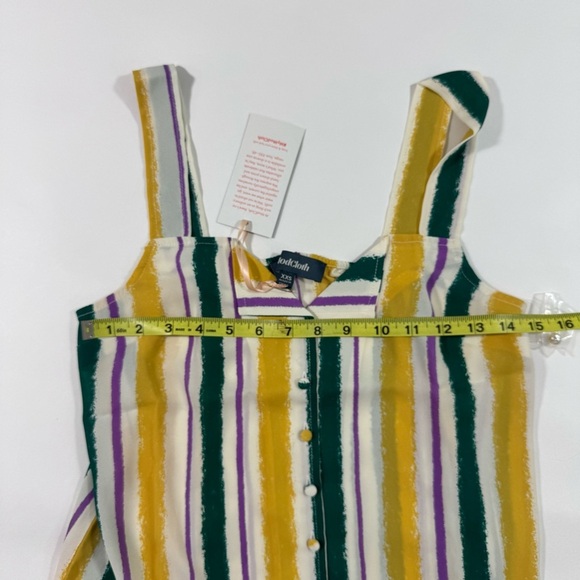 New ModCloth One Affogato Button Up Tank Top Multi Stripe - Picture 7 of 7